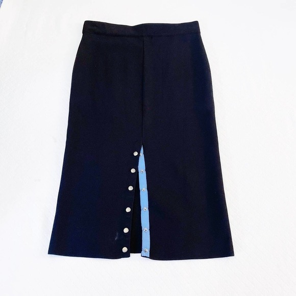 Romeo and Juliet Couture Black Pencil Skirt Backslit SZ L NWOT - Picture 5 of 6